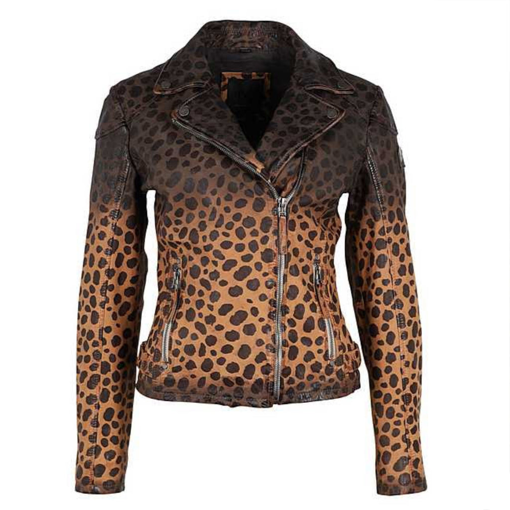 Animal Print Leather Jacket
