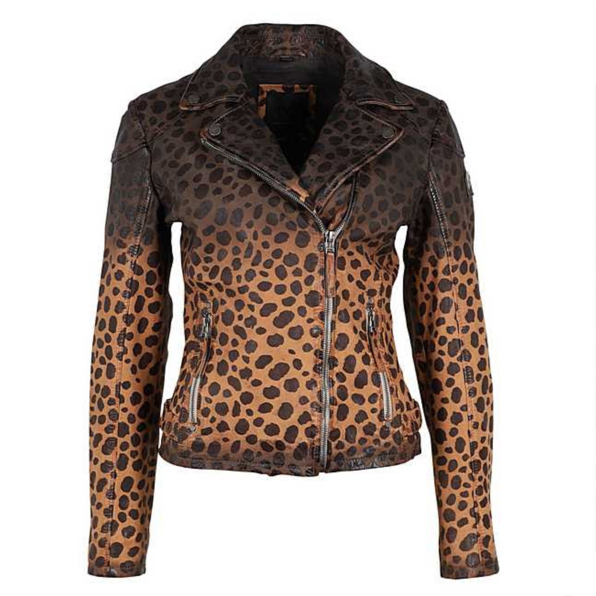 Animal Print Leather Jacket