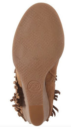 Wedge Fringe Bootie Honey Suede